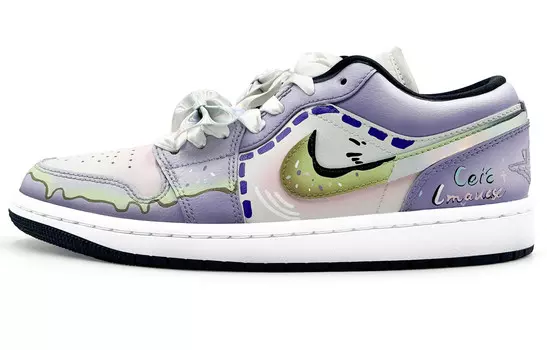 Кроссовки Air Jordan 1 Vintage Basketball Shoes Women's Low-top Purple, фиолетовый