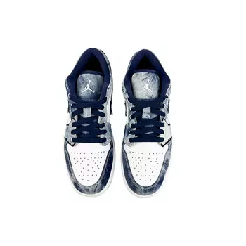 Кроссовки Air Jordan 1 Vintage Basketball Shoes Men Low-top White, синий