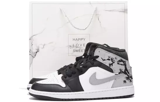 Кроссовки Air Jordan 1 Vintage Basketball Shoes Men Mid-top Gray, светло-серый