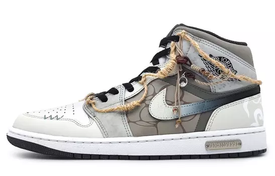 Кроссовки Air Jordan 1 Vintage Basketball Shoes Women's Mid-top Brown/white/gray, коричневый
