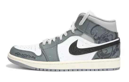 Кроссовки Air Jordan 1 Vintage Basketball Shoes Women's High-top Grey/white/black, цвет Lead