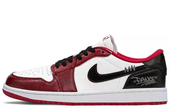 Кроссовки Air Jordan 1 Vintage Basketball Shoes Unisex Low-top Black/Red, черный/красный