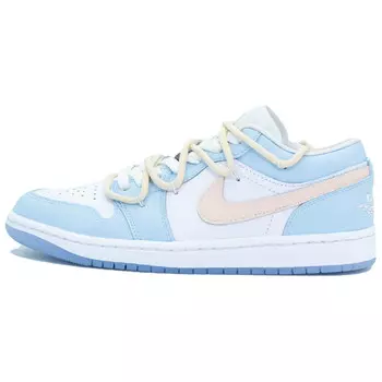 Кроссовки Air Jordan 1 Vintage Basketball Shoes Unisex Low-top White/blue, голубой