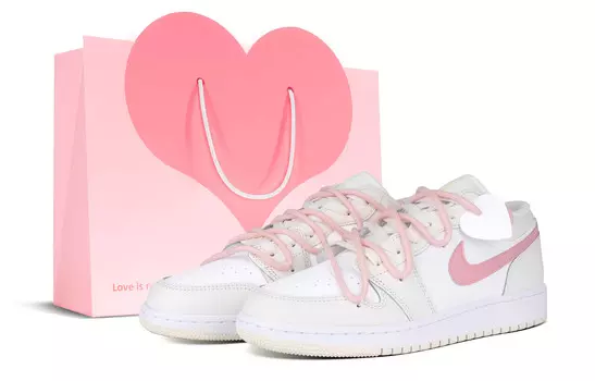 Кроссовки Air Jordan 1 Vintage Basketball Shoes Women's Low-top Pink, цвет Off White