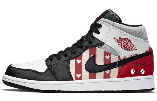 Кроссовки Air Jordan 1 Vintage Basketball Shoes Men Mid-top Red/white, белый