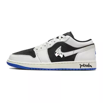 Кроссовки Air Jordan 1 Vintage Basketball Shoes Men Low-Top Black/White, черный/белый