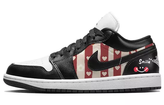 Кроссовки Air Jordan 1 Vintage Basketball Shoes Women's Low-top White/black, черный