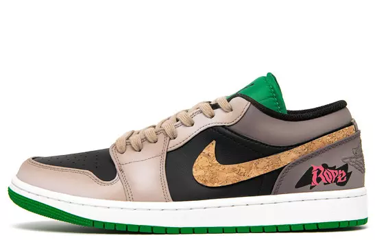 Кроссовки Air Jordan 1 Vintage Basketball Shoes Men Low-top Black/Brown, черный