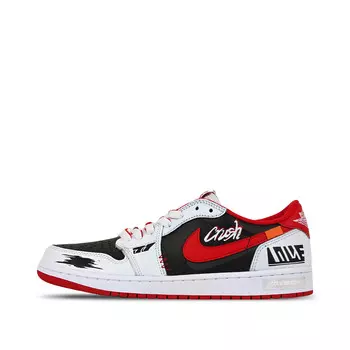 Кроссовки Air Jordan 1 Vintage Basketball Shoes Unisex Low-top Black/Dark Obsidian/Total Orange, черный/оранжевый
