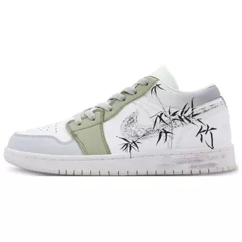 Кроссовки Air Jordan 1 Vintage Basketball Shoes Men Low-top Green, белый