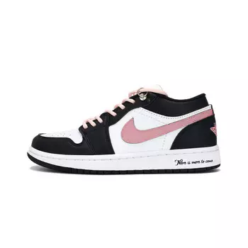 Кроссовки Air Jordan 1 Vintage Basketball Shoes Women's Low-top Black/Pink, черный/розовый