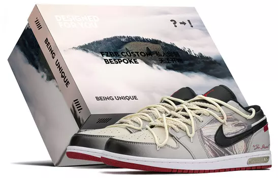 Кроссовки Air Jordan 1 Vintage Basketball Shoes Men Low-top Black/grey, черный/серый