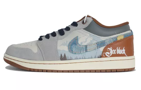 Кроссовки Air Jordan 1 Vintage Basketball Shoes Men Low-top Blue/white, голубой