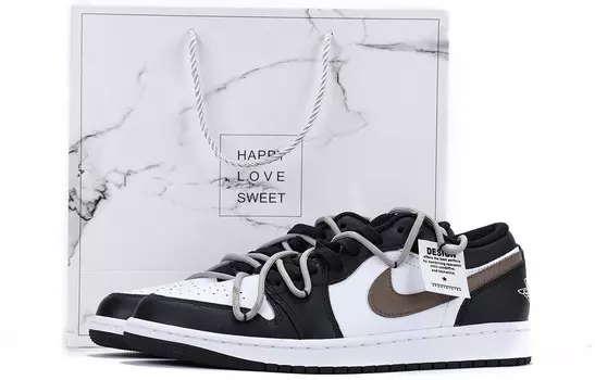Кроссовки Air Jordan 1 Vintage Basketball Shoes Men Low-top Coffee, цвет Coffee