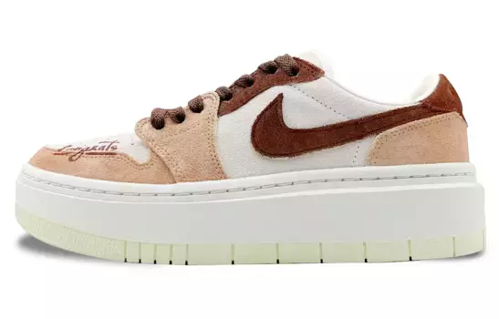 Кроссовки Air Jordan 1 Vintage Basketball Shoes Women's Low-top Brown, коричневый