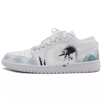 Кроссовки Air Jordan 1 Vintage Basketball Shoes Men Low-top Blue/black, белый/синий