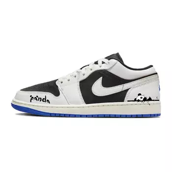 Кроссовки Air Jordan 1 Vintage Basketball Shoes Men Low-top White, черный/белый