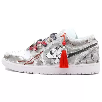 Кроссовки Air Jordan 1 Vintage Basketball Shoes Men Low-top Red, темно-серый