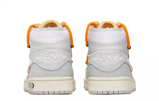 Кроссовки Air Jordan 1 Vintage Basketball Shoes Men Mid-top Grey/white/orange, светло-серый