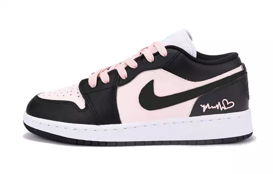 Кроссовки Air Jordan 1 Vintage Basketball Shoes Women's Low-top Black/powder, розовый