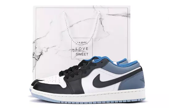 Кроссовки Air Jordan 1 Vintage Basketball Shoes Men Low-top, синий