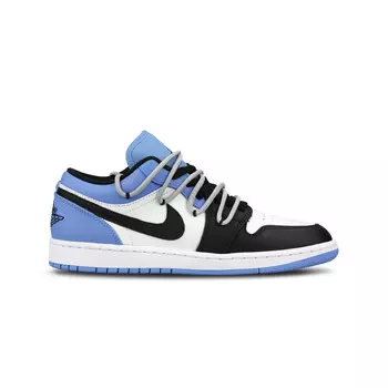 Кроссовки Air Jordan 1 Vintage Basketball Shoes Men Low-top Black/white/blue, синий