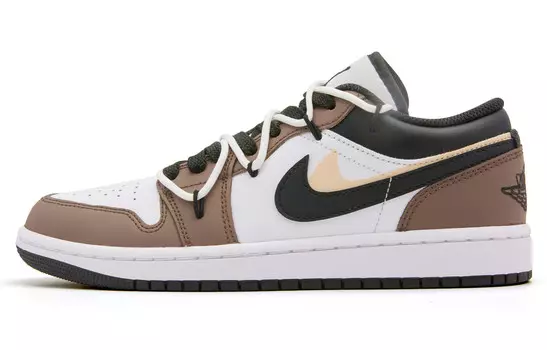 Кроссовки Air Jordan 1 Vintage Basketball Shoes Men Low-top Black/Brown/White, цвет Customized