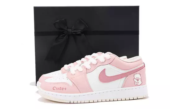 Кроссовки Air Jordan 1 Vintage Basketball Shoes Women's Low-top Pink/white, белый
