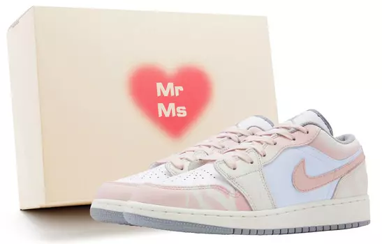 Кроссовки Air Jordan 1 Vintage Basketball Shoes Women's Low-top Pink/white, розовый