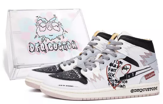 Кроссовки Air Jordan 1 Vintage Basketball Shoes Women's Mid-top Grey/white, светло-серый