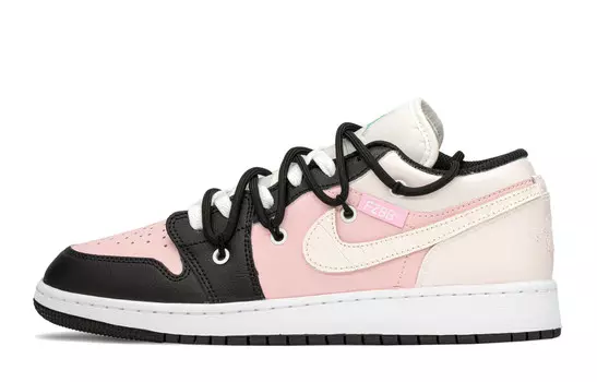 Кроссовки Air Jordan 1 Vintage Basketball Shoes Women's Low-top Beige/Pink, белый/фиолетовый