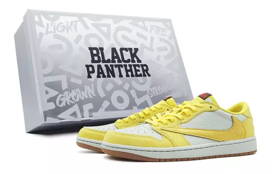 Кроссовки Air Jordan 1 Vintage Basketball Shoes Women's Low-top Yellow, желтый
