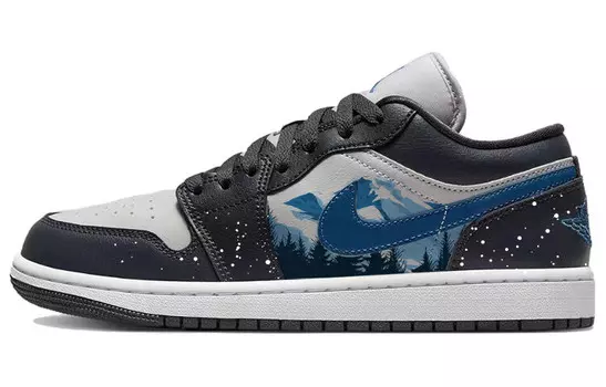 Кроссовки Air Jordan 1 Vintage Basketball Shoes Unisex Low-top Black/Blue, черный