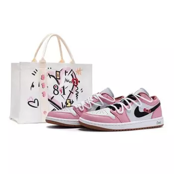 Кроссовки Air Jordan 1 Vintage Basketball Shoes Women's Low-top Black, черный