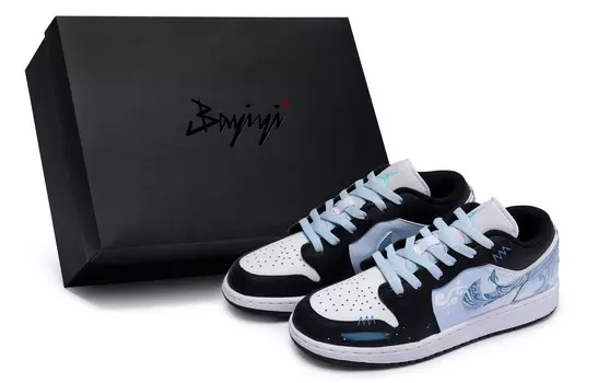 Кроссовки Air Jordan 1 Vintage Basketball Shoes Men Low-top Blue, синий