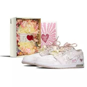 Кроссовки Air Jordan 1 Vintage Basketball Shoes Unisex Low-top White/pink, розовый