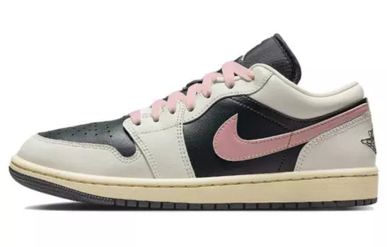 Кроссовки Air Jordan 1 Vintage Basketball Shoes Women's Low-top Pink/Black/White, розовый