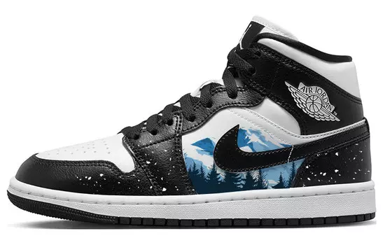 Кроссовки Air Jordan 1 Vintage Basketball Shoes Women's High-top Black/white, черный