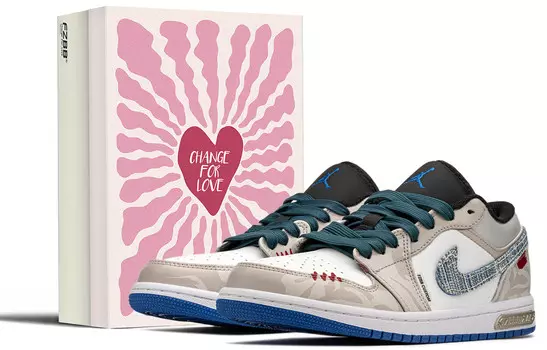 Кроссовки Air Jordan 1 Vintage Basketball Shoes Women's Low-top Beige/White, хаки