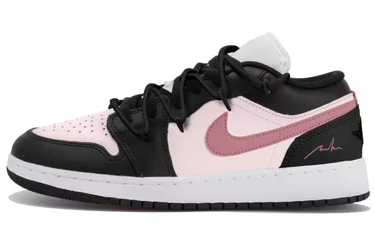 Кроссовки Air Jordan 1 Vintage Basketball Shoes Women's Low-top Black/pink, черный/розовый