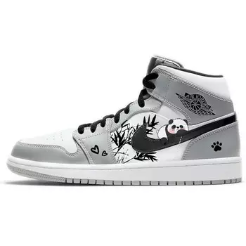 Кроссовки Air Jordan 1 Vintage Basketball Shoes Men Mid-top Grey/white, серый