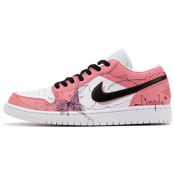 Кроссовки Air Jordan 1 Vintage Basketball Shoes Men Low-top Pink/white/black, белый