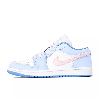 Кроссовки Air Jordan 1 Vintage Basketball Shoes Women's Low-top Powder, голубой