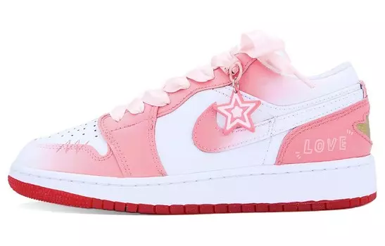 Кроссовки Air Jordan 1 Vintage Basketball Shoes Women's Low-top Pink/white, белый
