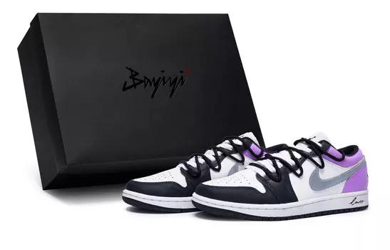 Кроссовки Air Jordan 1 Vintage Basketball Shoes Men Low-top White/Bright Concord/True Red/Black, красный