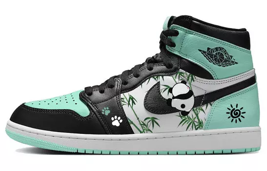 Кроссовки Air Jordan 1 Vintage Basketball Shoes Unisex High-top Green/White, зеленый