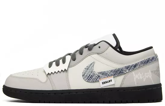 Кроссовки Air Jordan 1 Vintage Basketball Shoes Men Low-top Grey/white, серый/белый