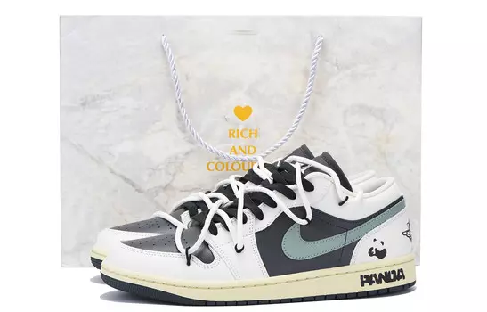 Кроссовки Air Jordan 1 Vintage Basketball Shoes Women's Low-top White Green, цвет Ocean Green