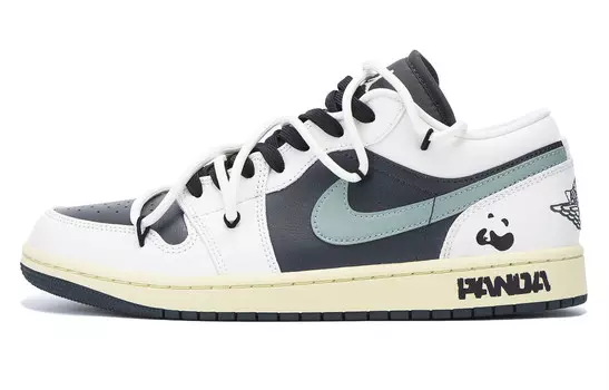 Кроссовки Air Jordan 1 Vintage Basketball Shoes Women's Low-top White Green, цвет Ocean Green