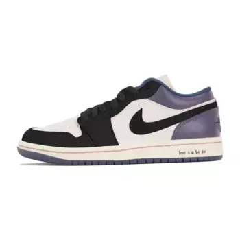 Кроссовки Air Jordan 1 Vintage Basketball Shoes Women's Low-top Black/Pink/Purple, фиолетовый